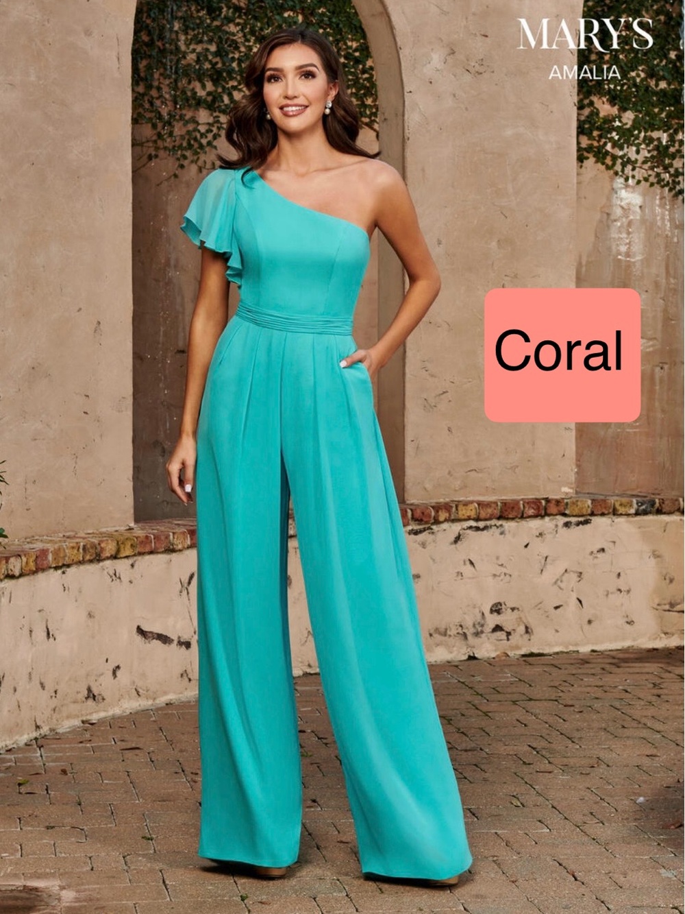 JUMPSUIT: Amalia Bridesmaid - size 2 - color : Coral